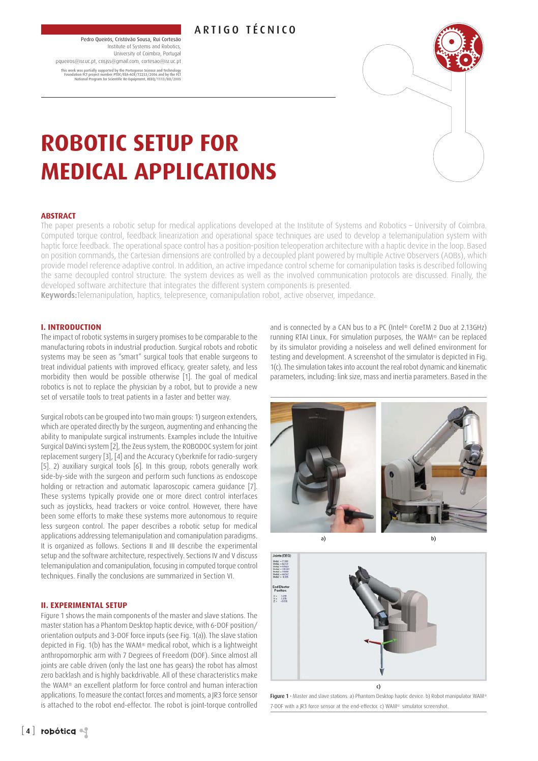 Robotic setup for medical applications by cie - Issuu