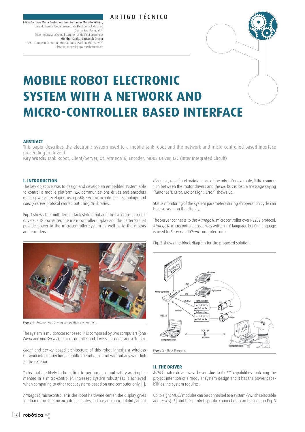 Mobile robot electronic system with a network and micro-controller ...