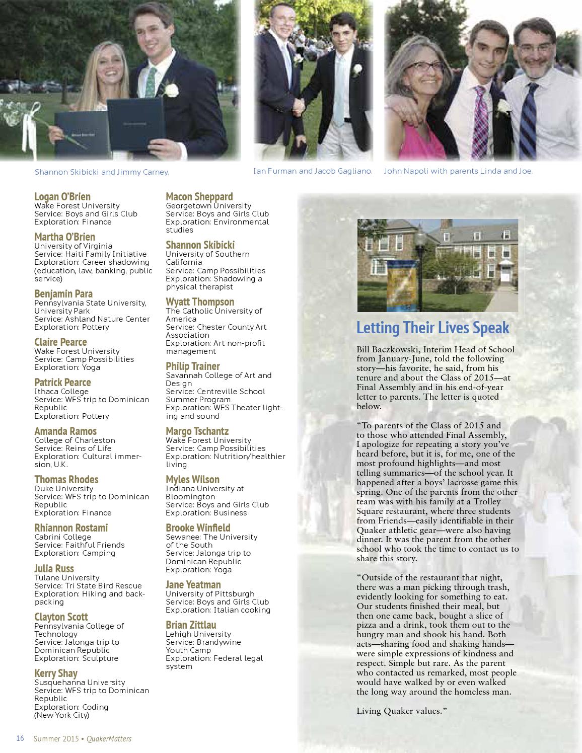 WFS Fall 2015 Magazine by Wilmington Friends School Issuu