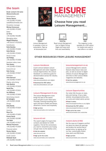 Leisure Management 2015 edition by Leisure Media - Issuu