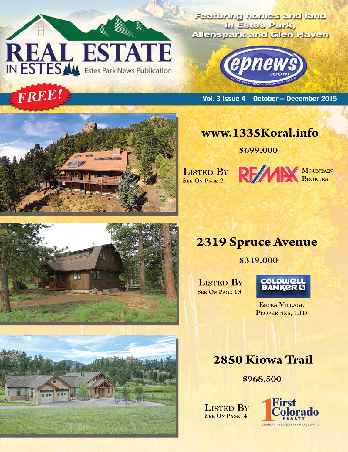 Real Estate in Estes, OctDec 2015 by Estes Park News, Inc Issuu