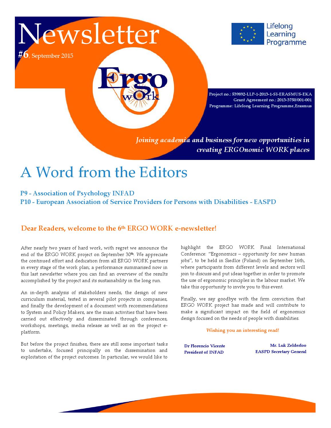 E Newsletter 6 By Ergo Work Issuu