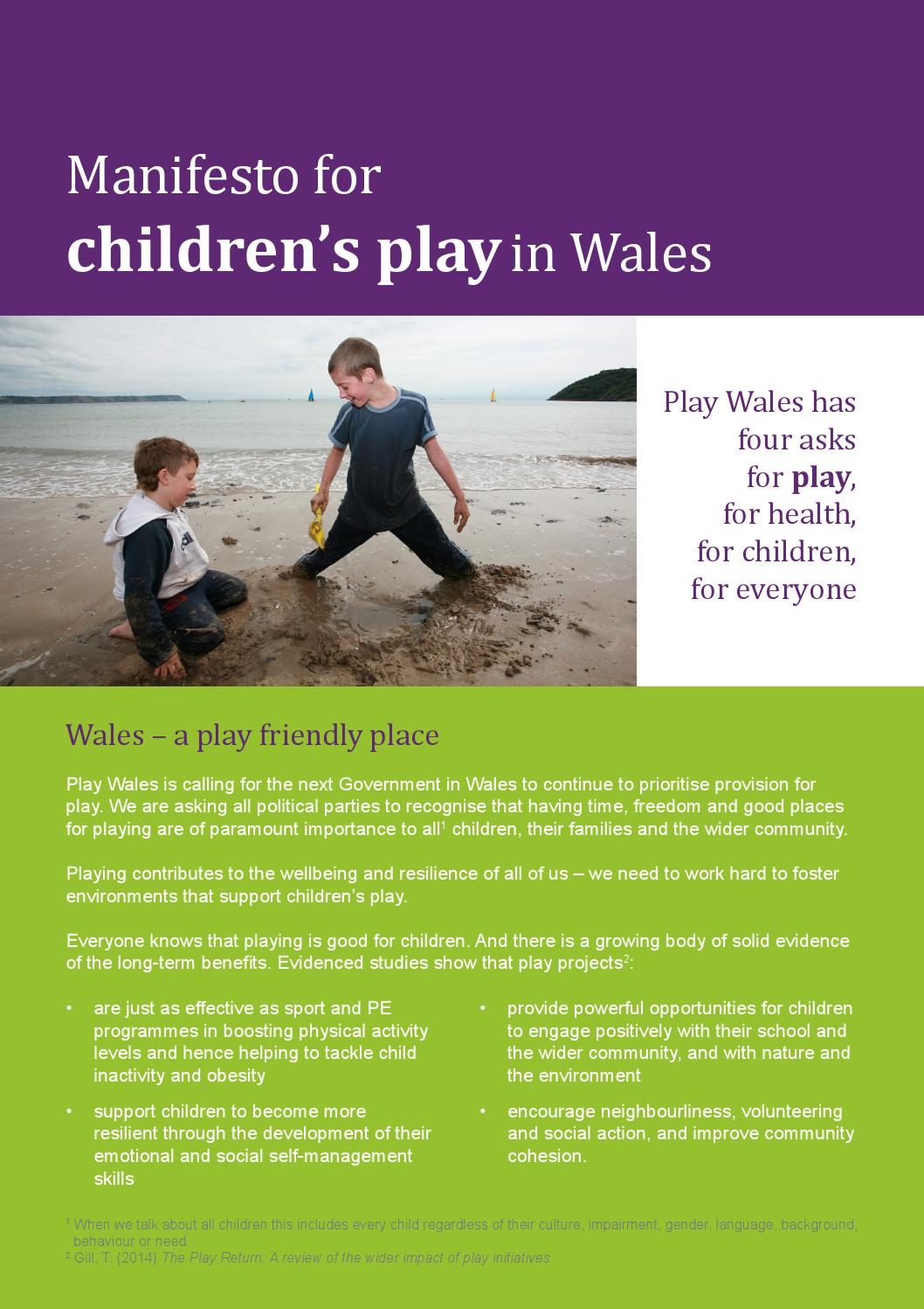 Manifesto for children's play in Wales by Play Wales Issuu