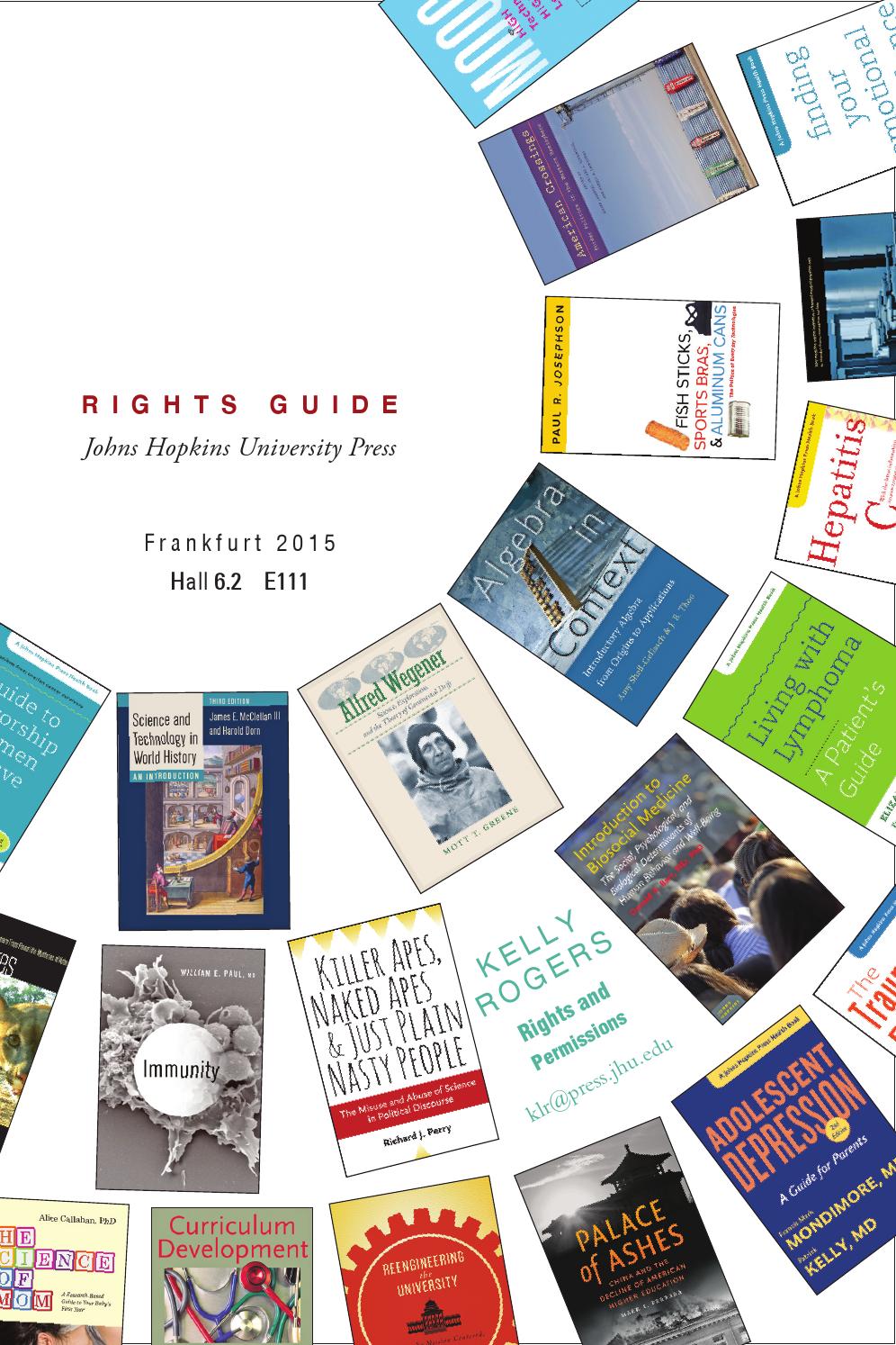 JHUP Rights Brochure 2015 by Susan Ventura Issuu
