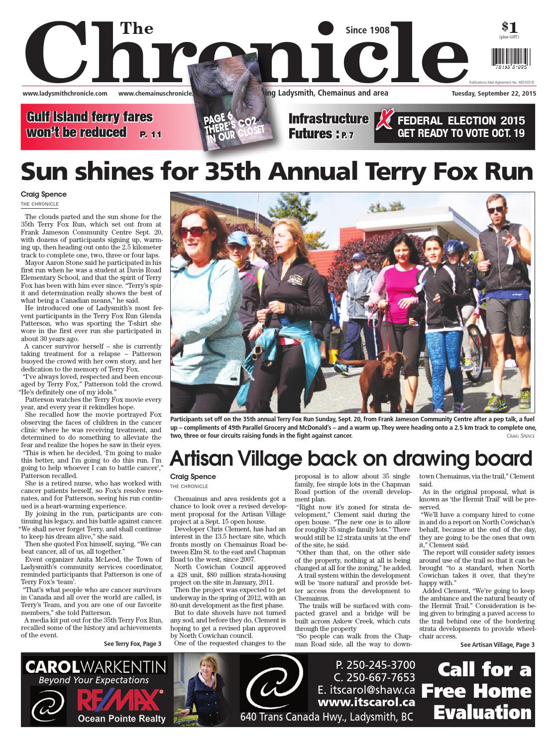 Ladysmith Chronicle, September 22, 2015 by Black Press Media Group Issuu