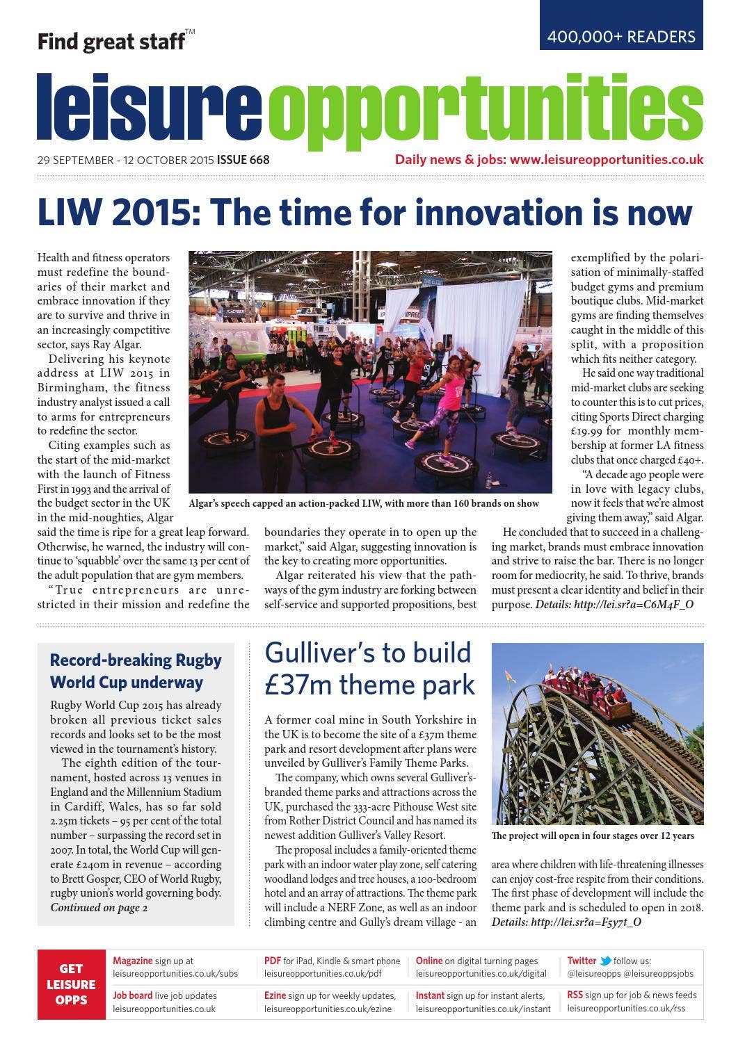 Leisure Opportunities 29th September 2015 Issue 668 by Leisure Media ...
