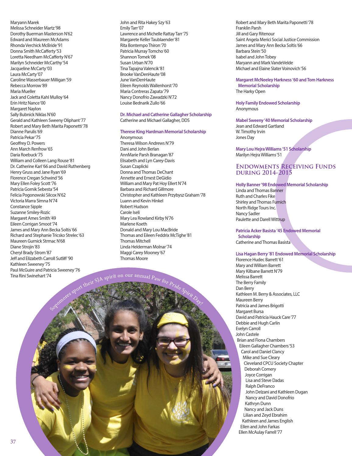 2014-15 Honor Roll of Donors by Saint Joseph Academy - Issuu