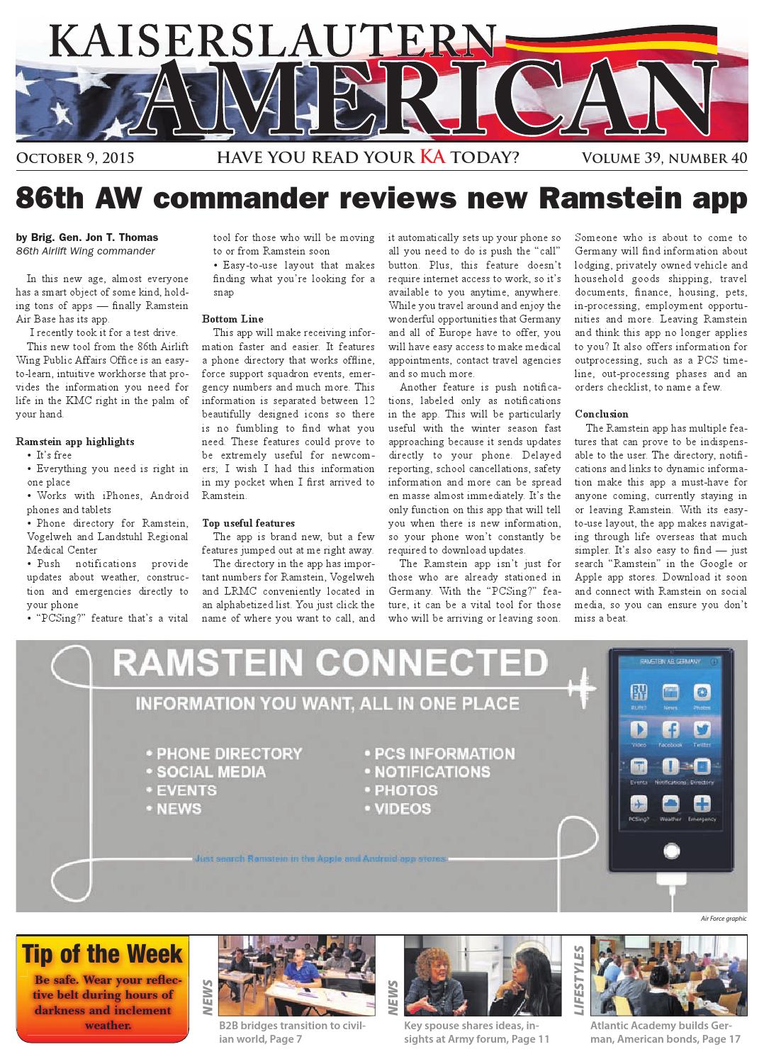 Kaiserslautern American October 9 2015 By Advantipro Gmbh Issuu
