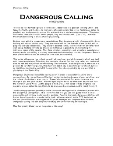 Dangerous Calling | Paul Tripp Discussion Guide by Paul ...