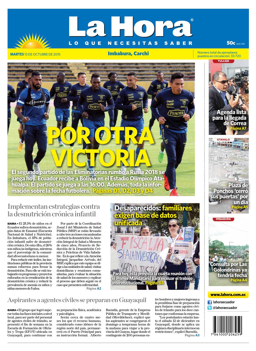 Imbabura 13 Octubre 2015 By LA HORA Ecuador Issuu