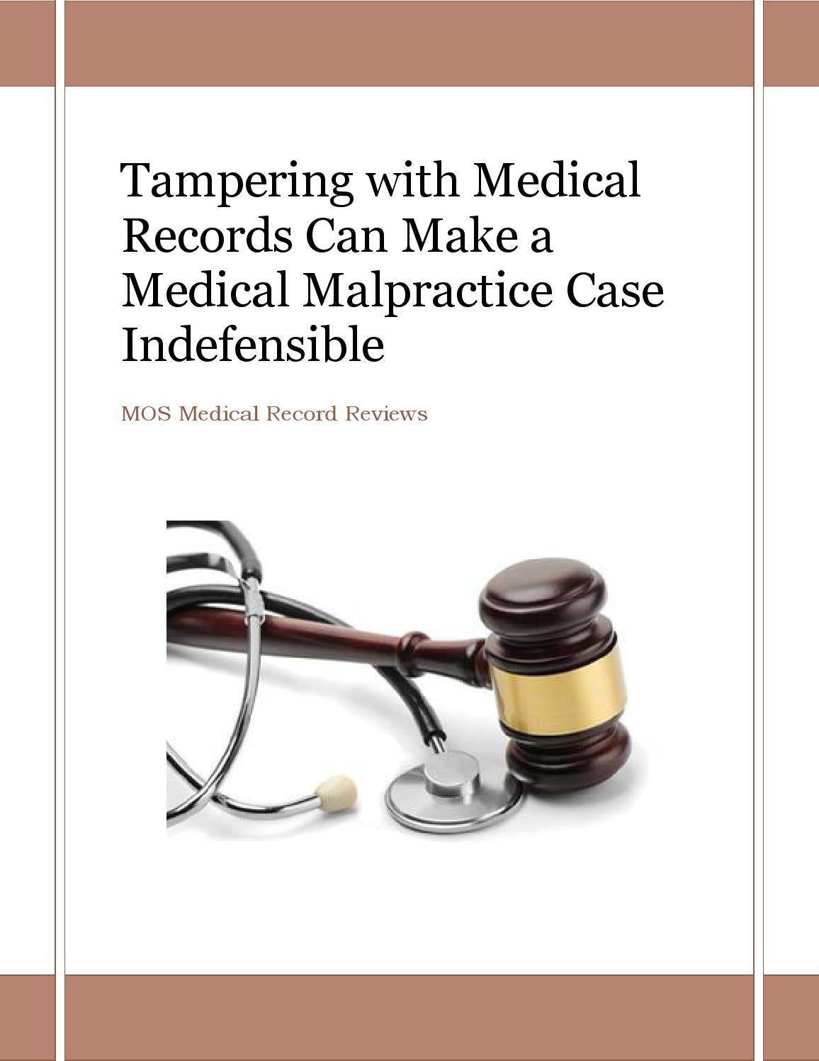 Tampering with Medical Records Can Make a Medical Malpractice Case