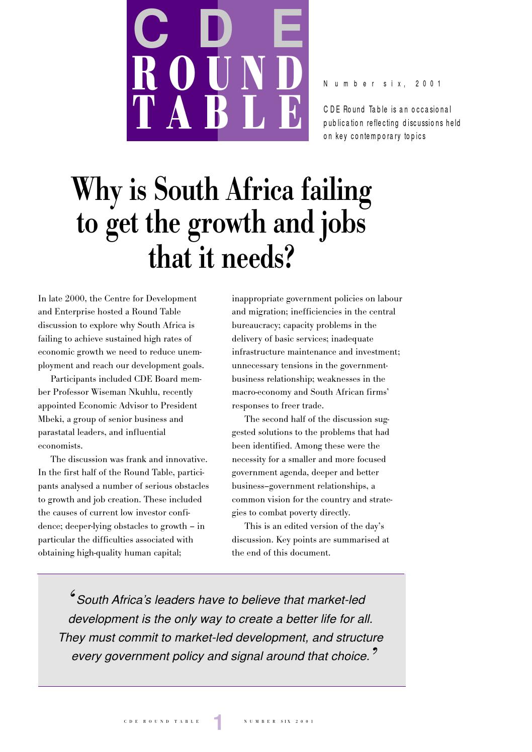 Page 1 Jpg Why Is South Africa Failing To Get The Growth And Jobs That It Needs