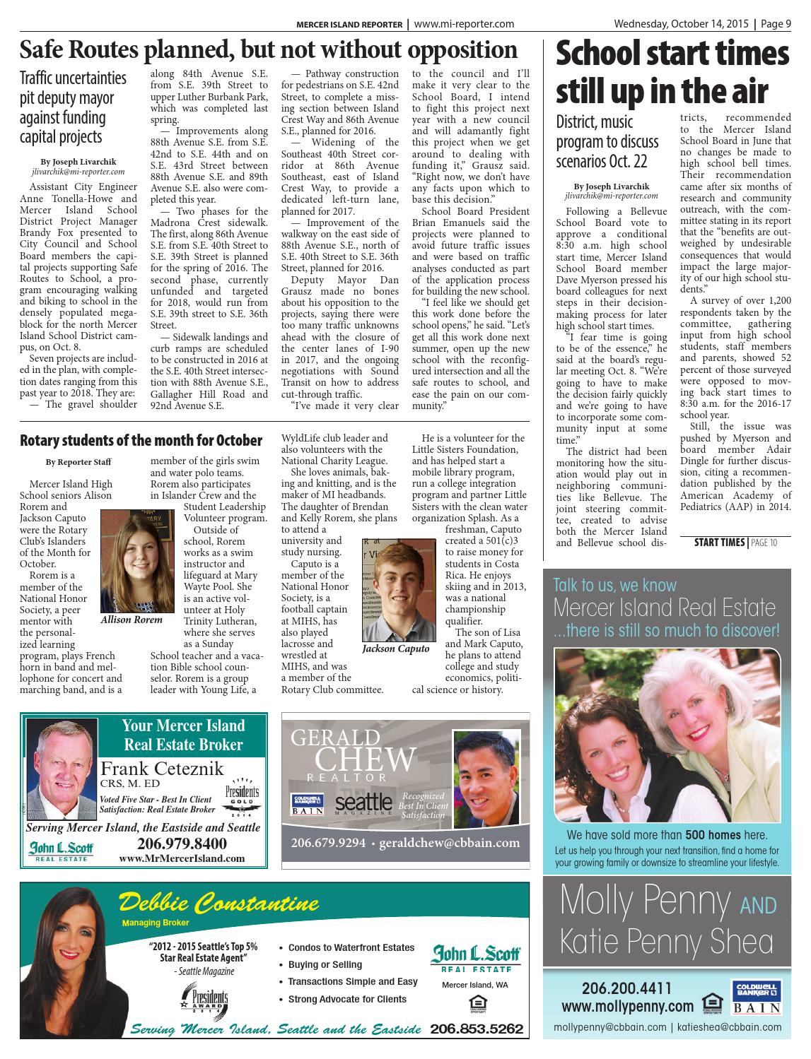 Mercer Island Reporter, October 14, 2015 by Sound Publishing Issuu
