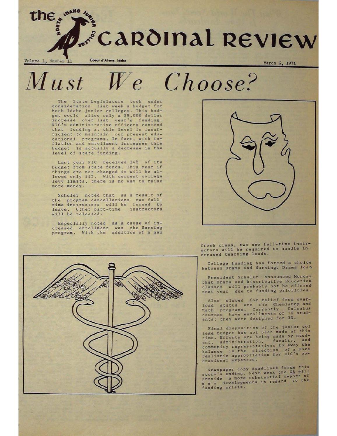 N.I.J.C. Cardinal Review Vol 1 No 11 Mar 5, 1971 by Molstead Library at ...