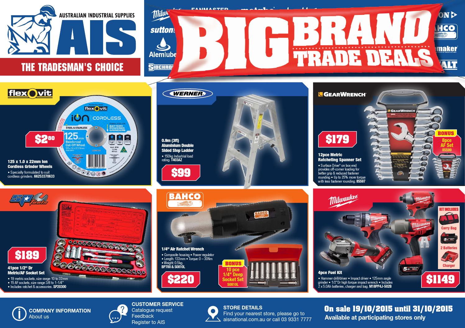 Australian Industrial Supplies OCT BIG BRAND TRADE DEALS CATALOGUE by Australian Industrial