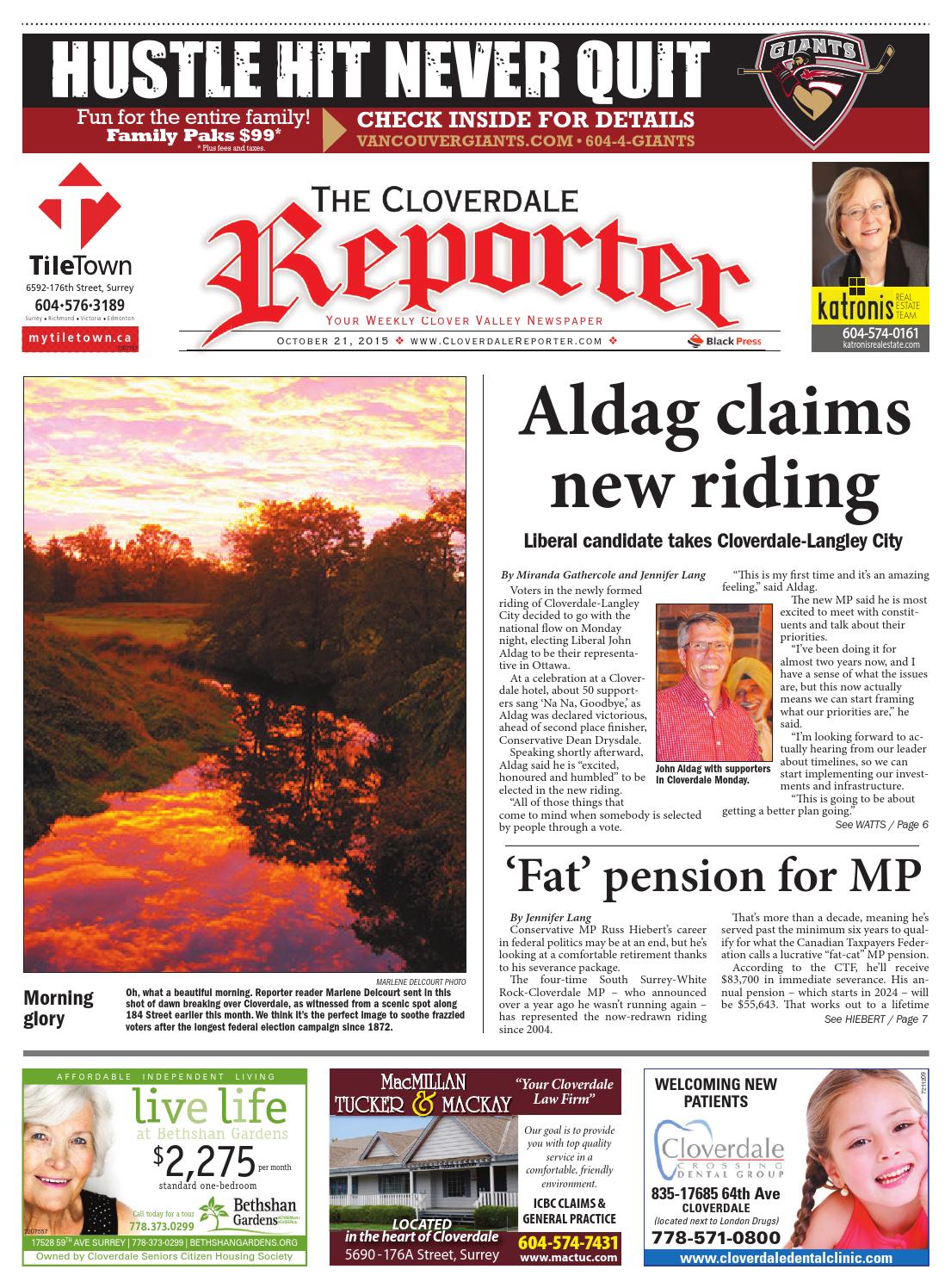 Cloverdale Reporter, October 21, 2015 by Black Press Media Group Issuu
