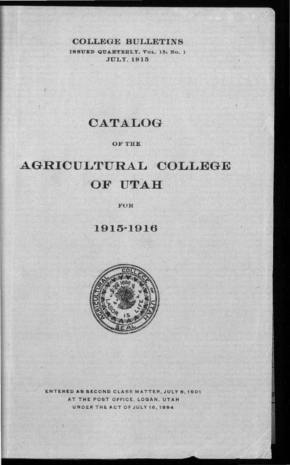 General Catalogue 1915 by USU Libraries Issuu
