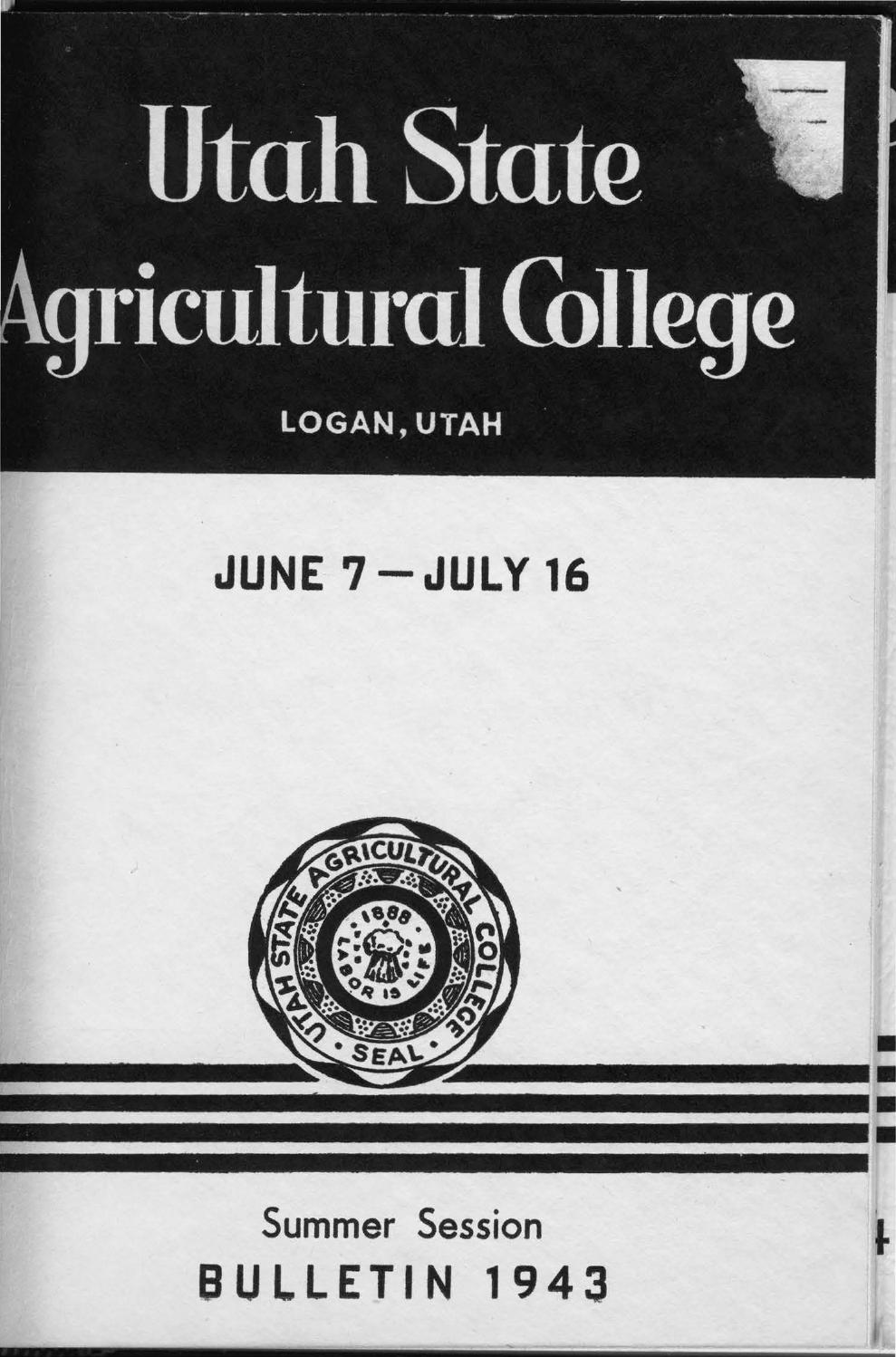 USU General Catalog 1943 Summer by USU Libraries Issuu