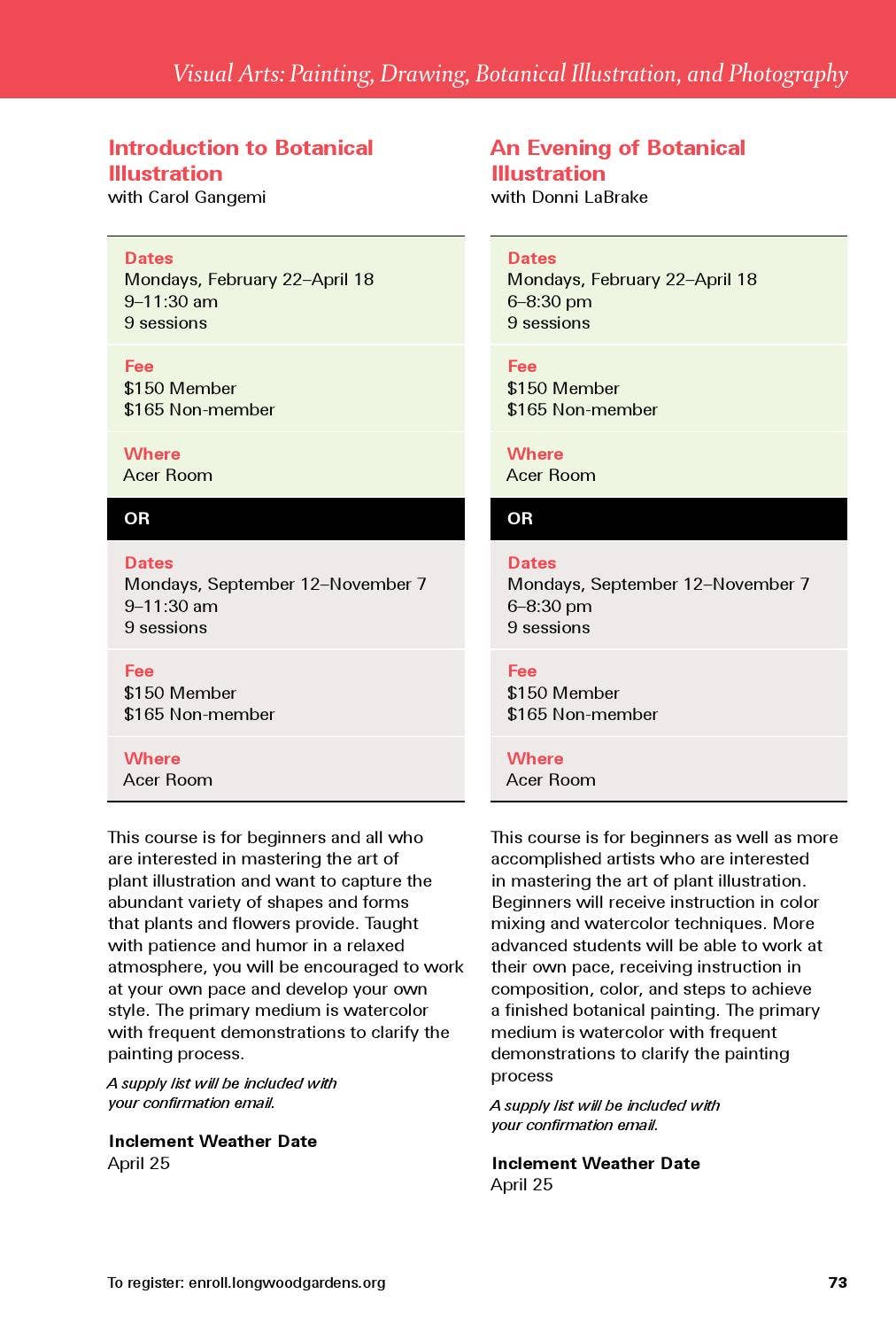 2016 Continuing Education Course Catalog by Longwood Gardens Issuu