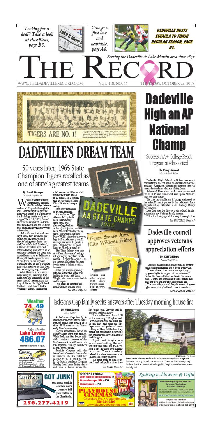 Oct 29, 2015 Dadeville Record by Tallapoosa Publishers Issuu
