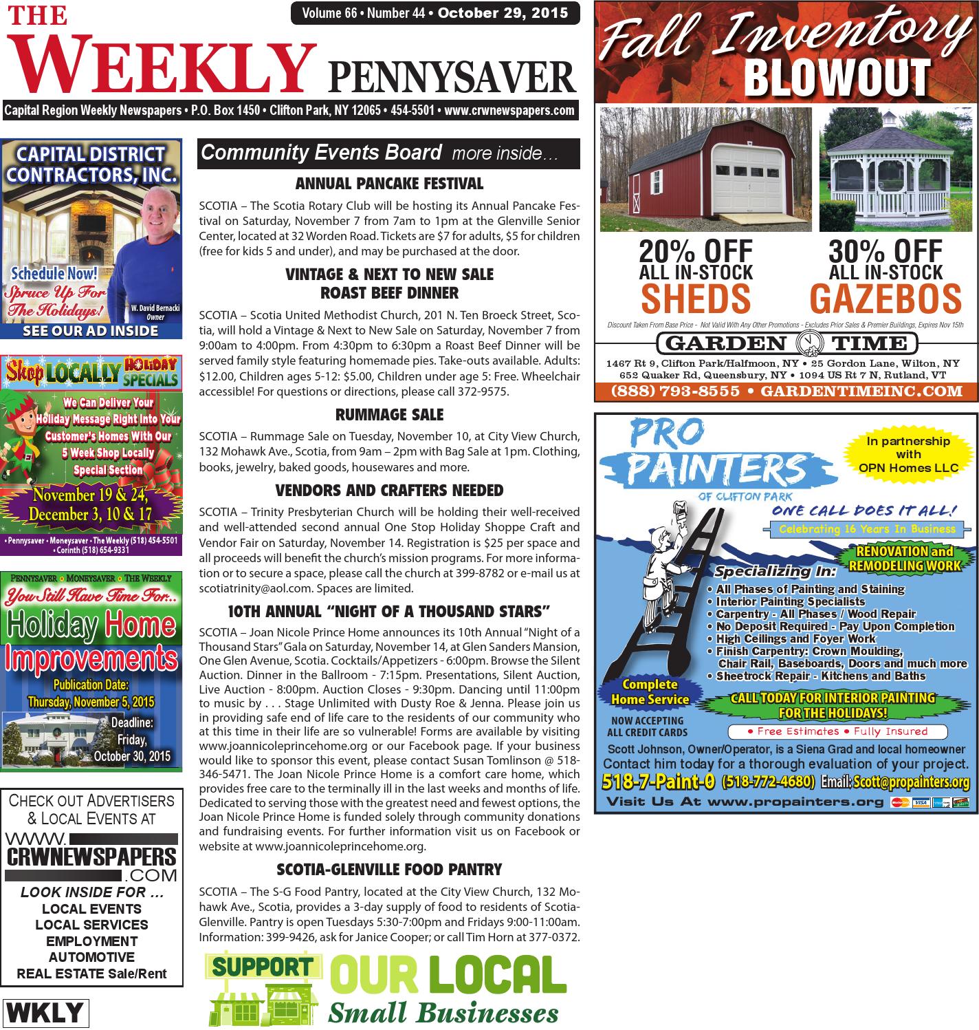 The Weekly Pennysaver 102915 by Capital Region Weekly Newspapers Issuu