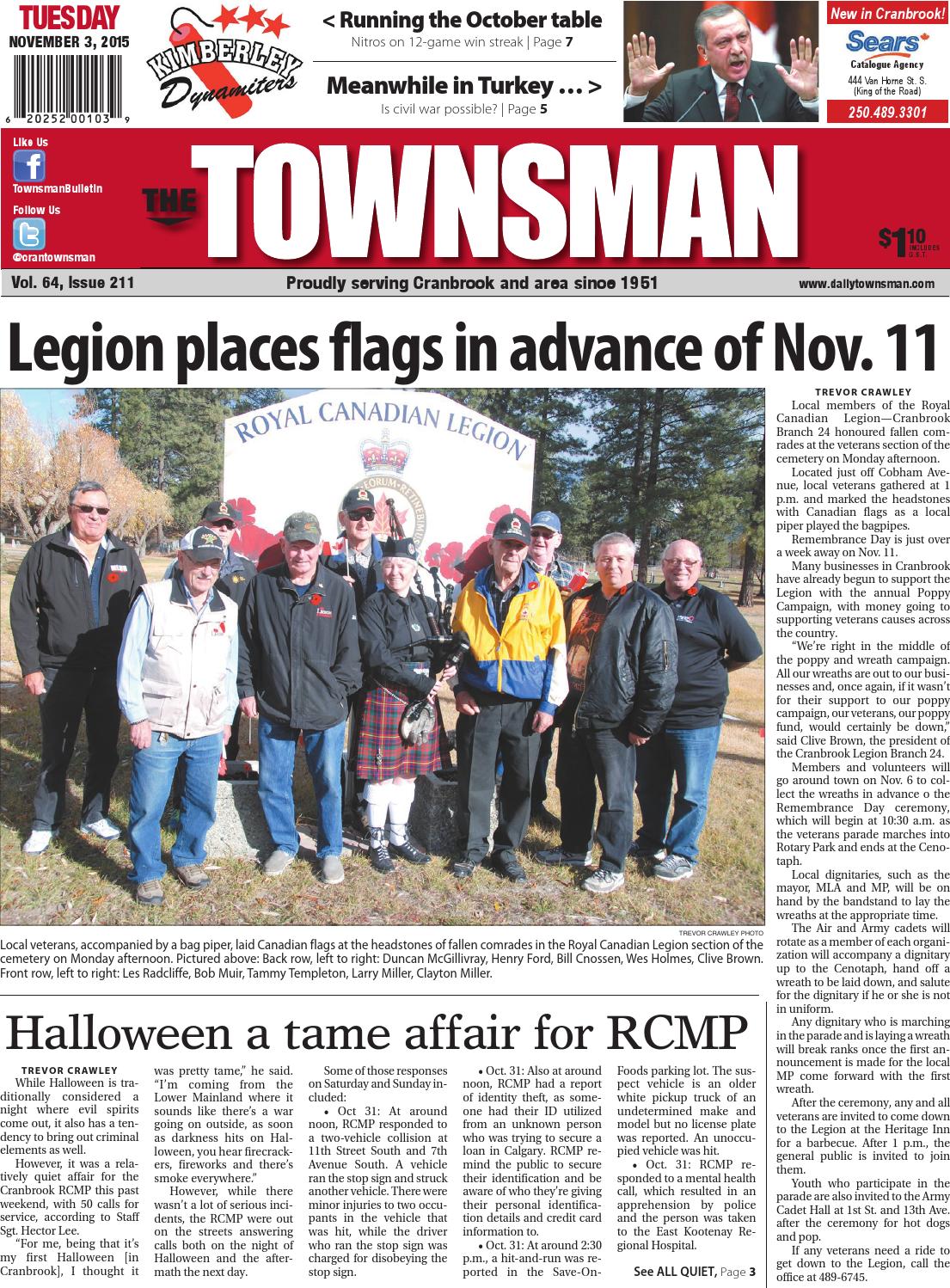 Cranbrook Daily Townsman, November 03, 2015 by Black Press Media Group -  Issuu