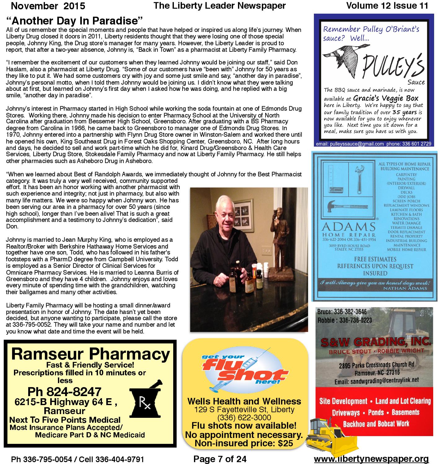 Nov 2015 Liberty Leader Newspaper By Kevin Bowman Issuu