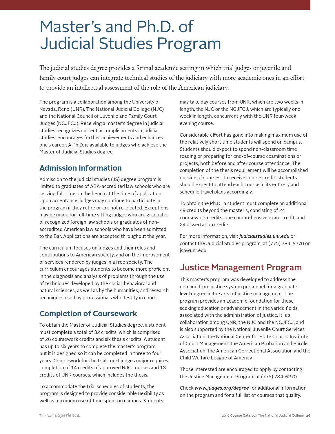 NJC 2016 Course Catalog by The National Judicial College Issuu