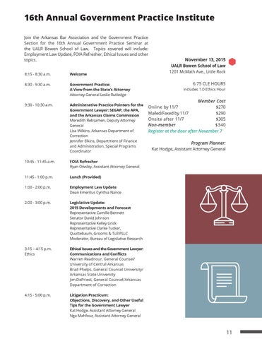 Fall 2015 CLE 书桌 目录 第 11 页
