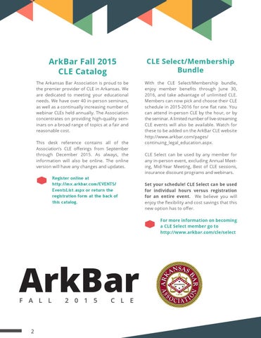 Fall 2015 CLE 书桌 目录 第 2 页