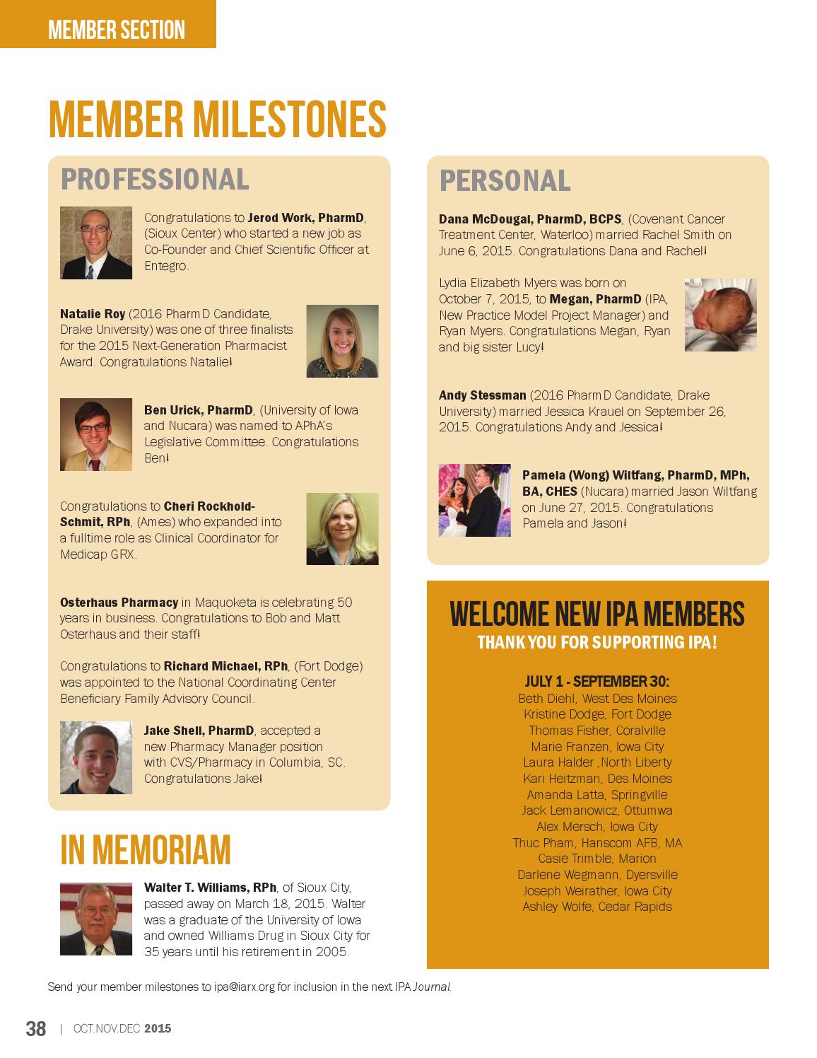 ipa journal oct nov dec 2015 by iowa pharmacy association issuu