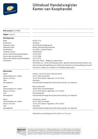 Nieuw uittreksel kvk by Bemoedigingssite - Issuu