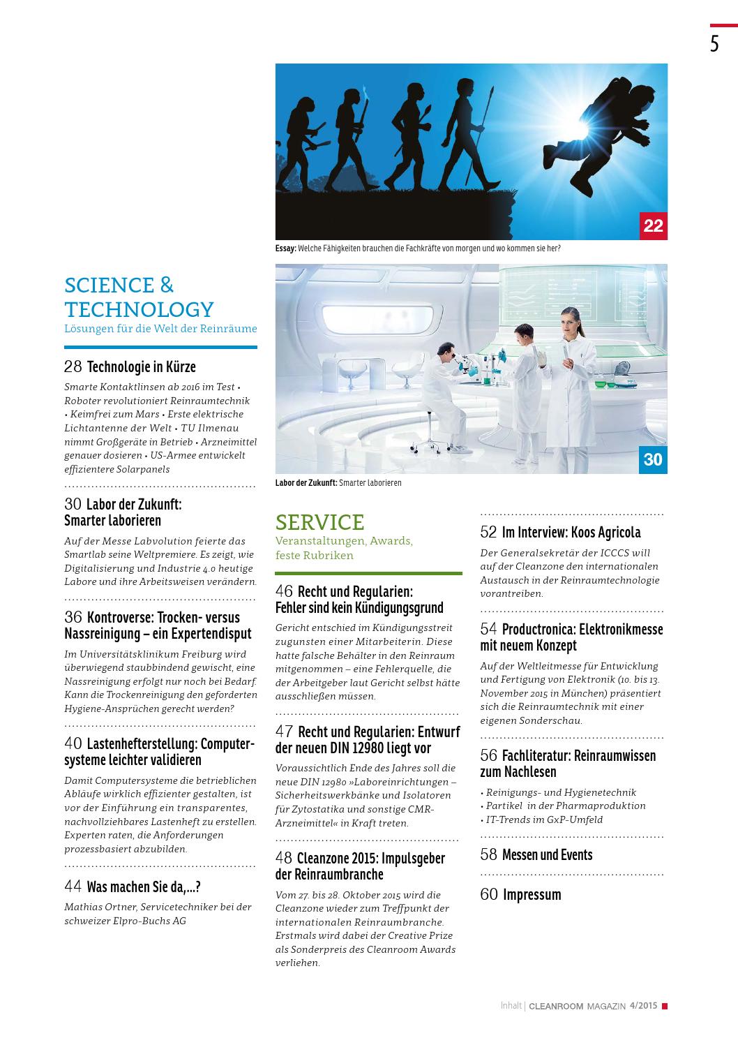 Cleanroom Magazin 042015 by Cleanroom Future Magazine Issuu