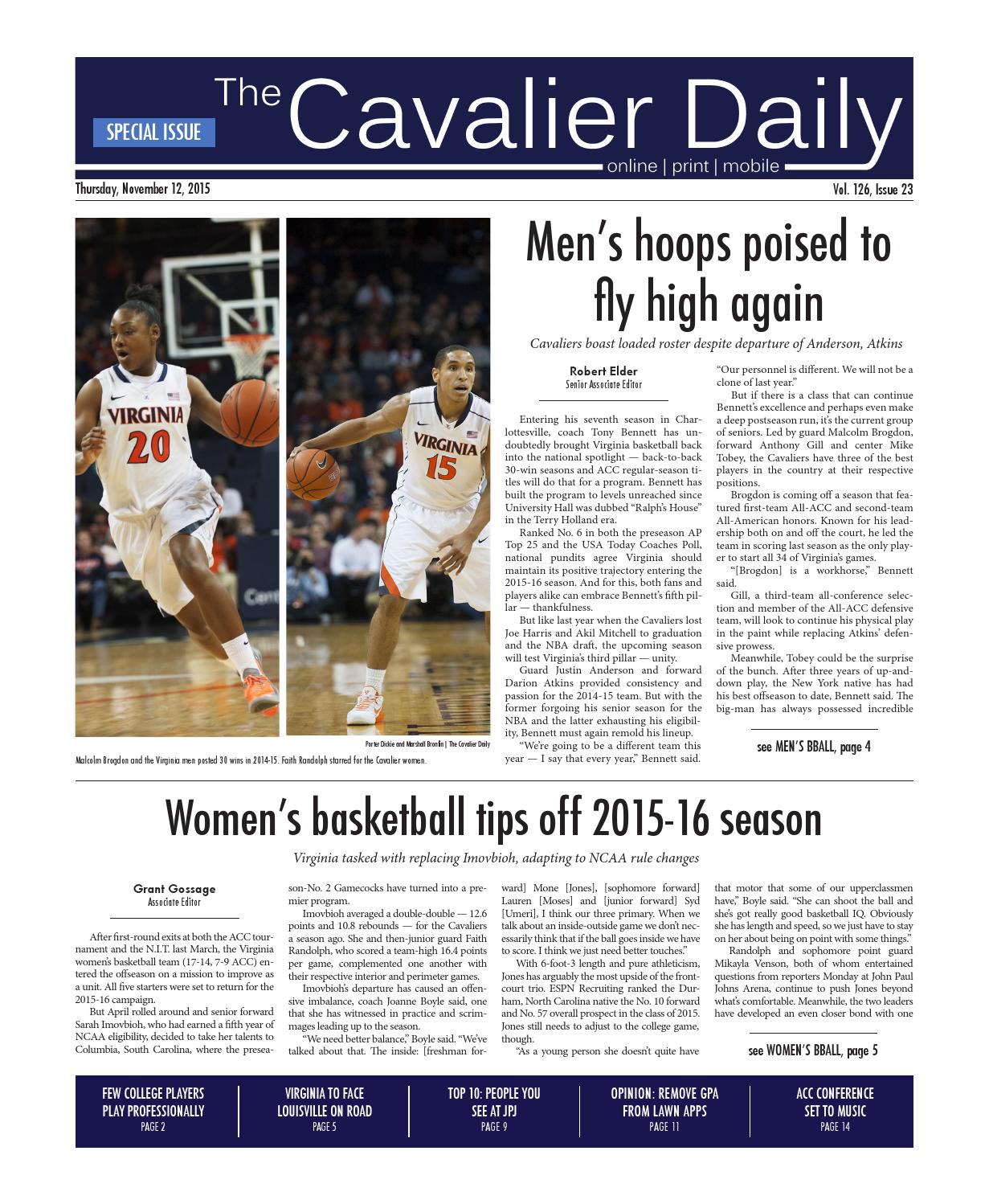 Thursday, November 12, 2015 by The Cavalier Daily Issuu