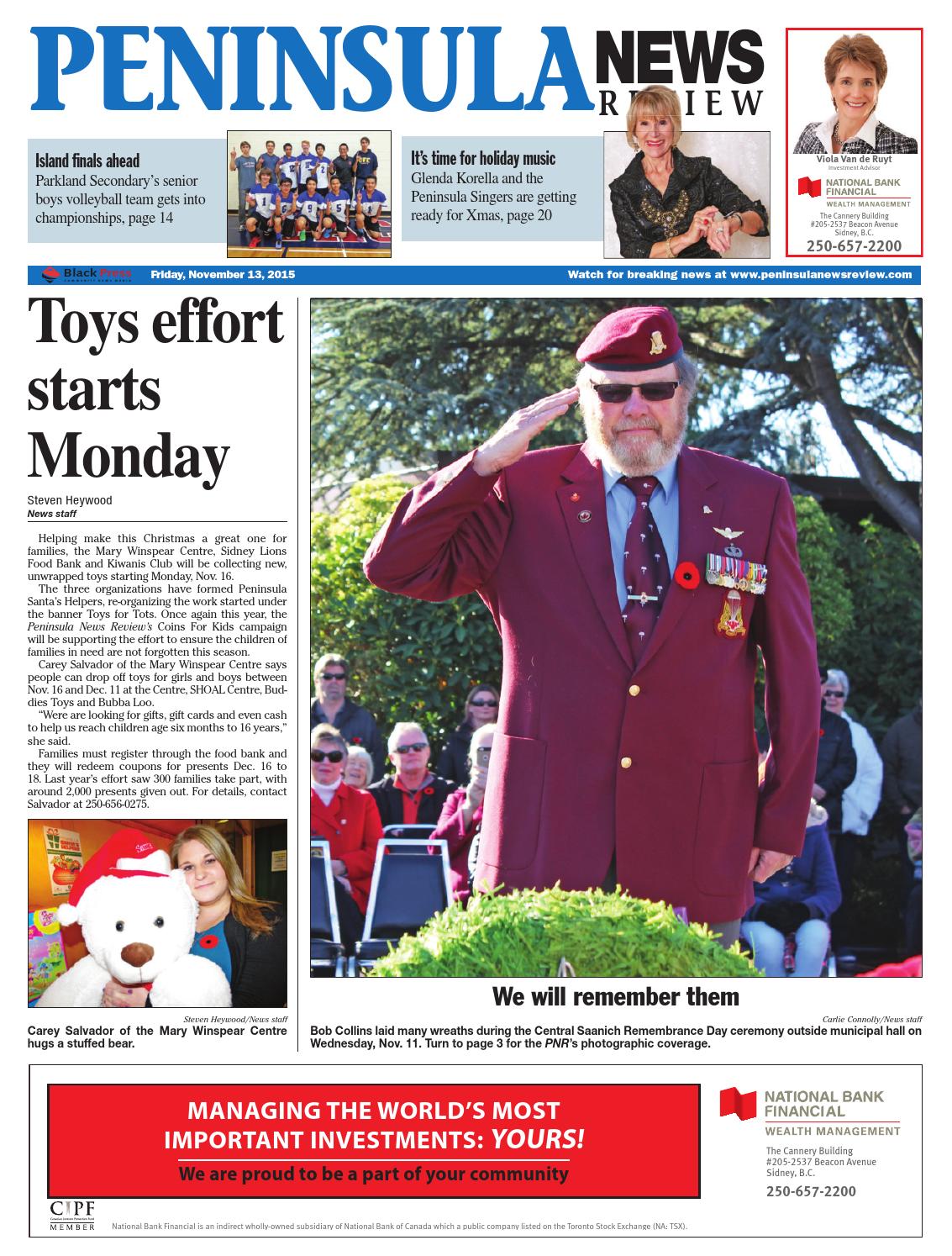 Peninsula News Review November 13 2015 By Black Press Media