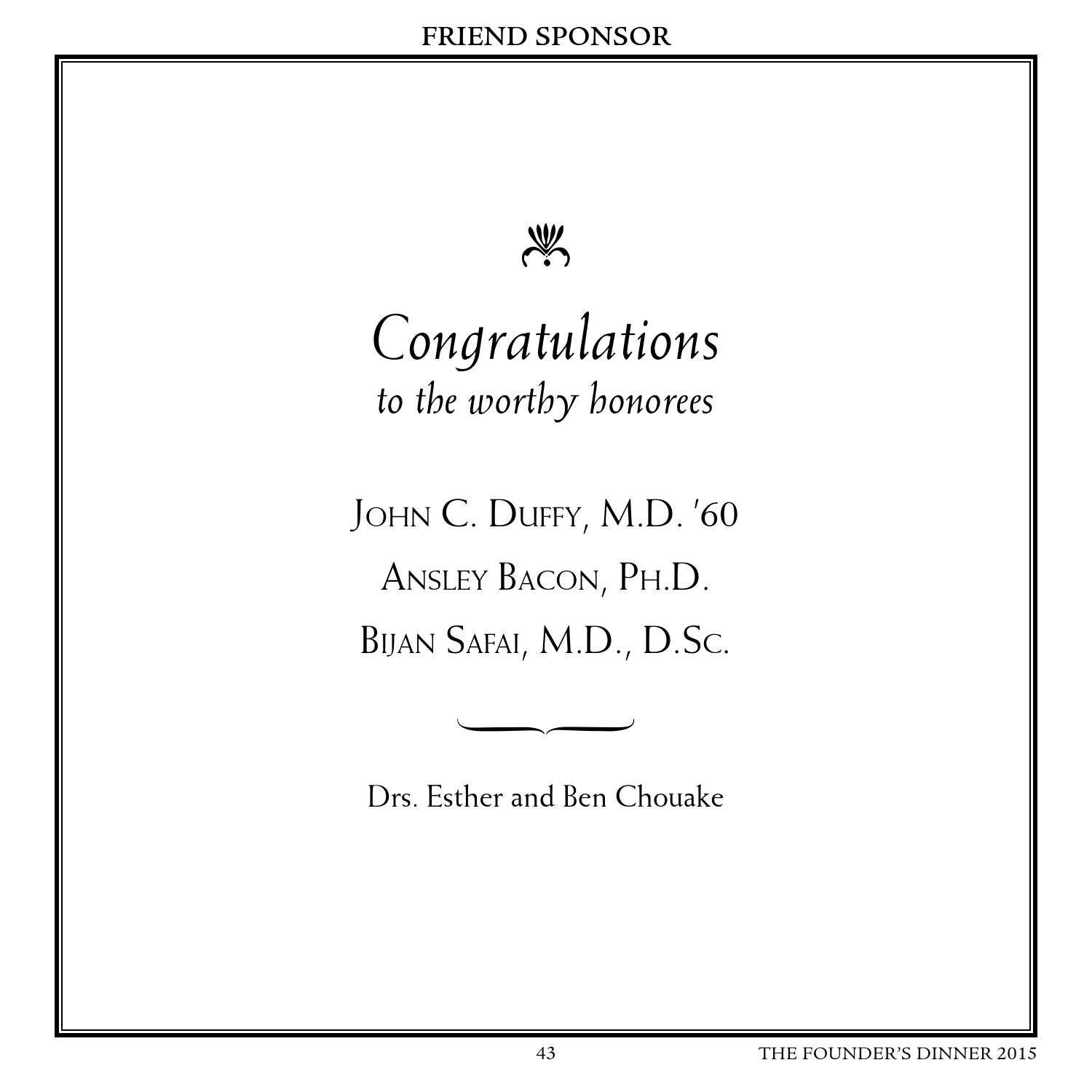 2015 NYMC Founder's Dinner Journal by New York Medical College - Issuu