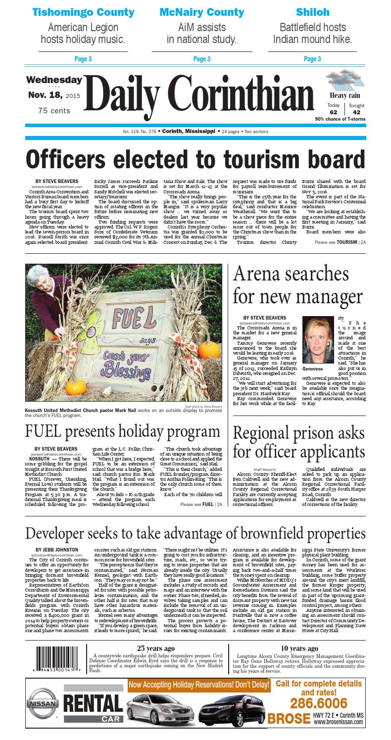 111815 Daily Corinthian E Edition By Daily Corinthian Issuu