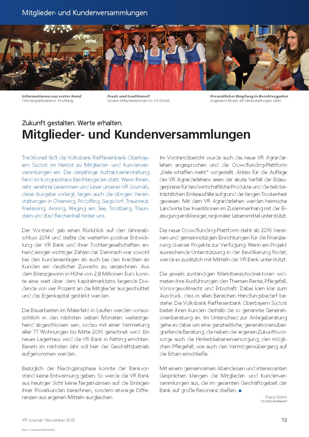 Vr Journal 3 2015 By Volksbank Raiffeisenbank Oberbayern Sudost
