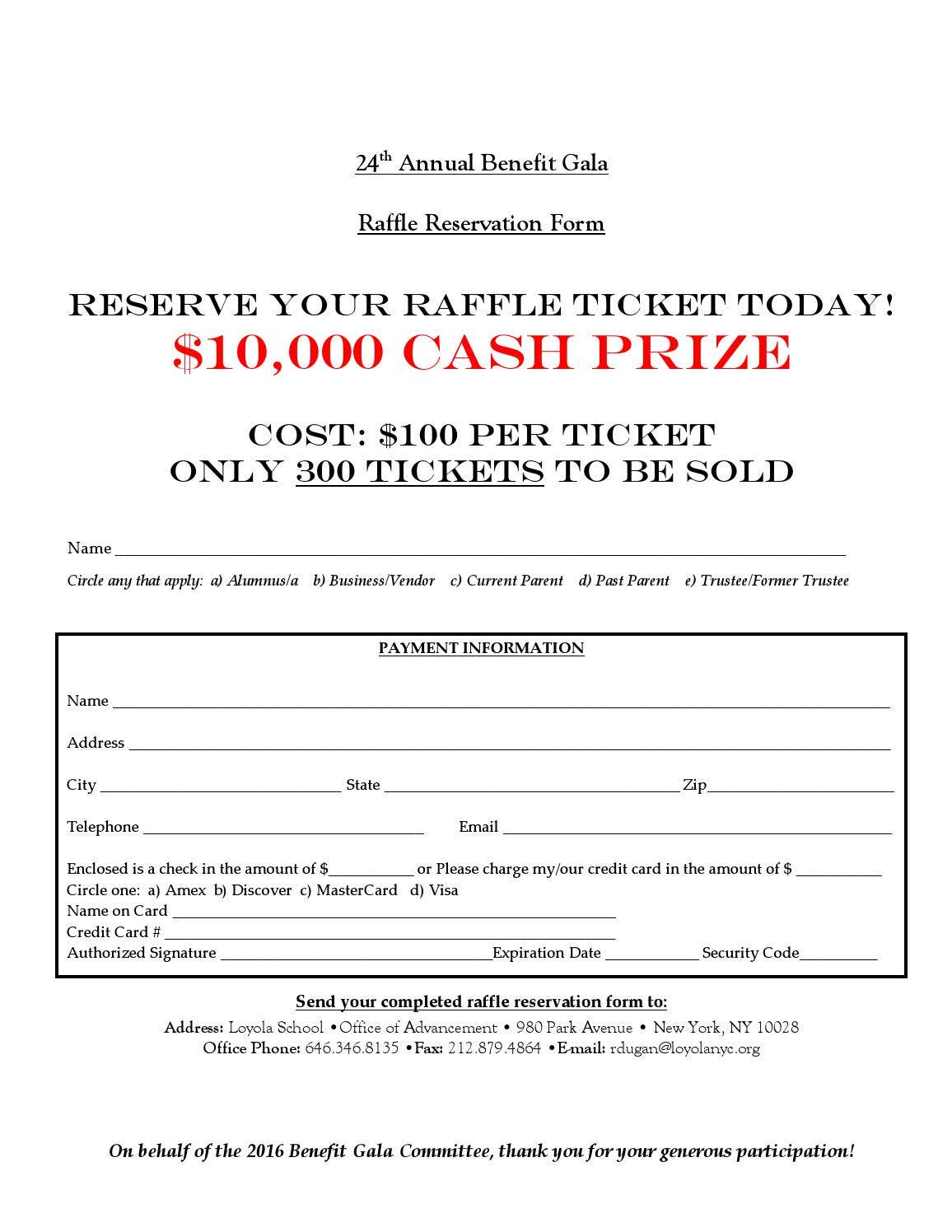 2016 Raffle Form by Loyola School - Issuu