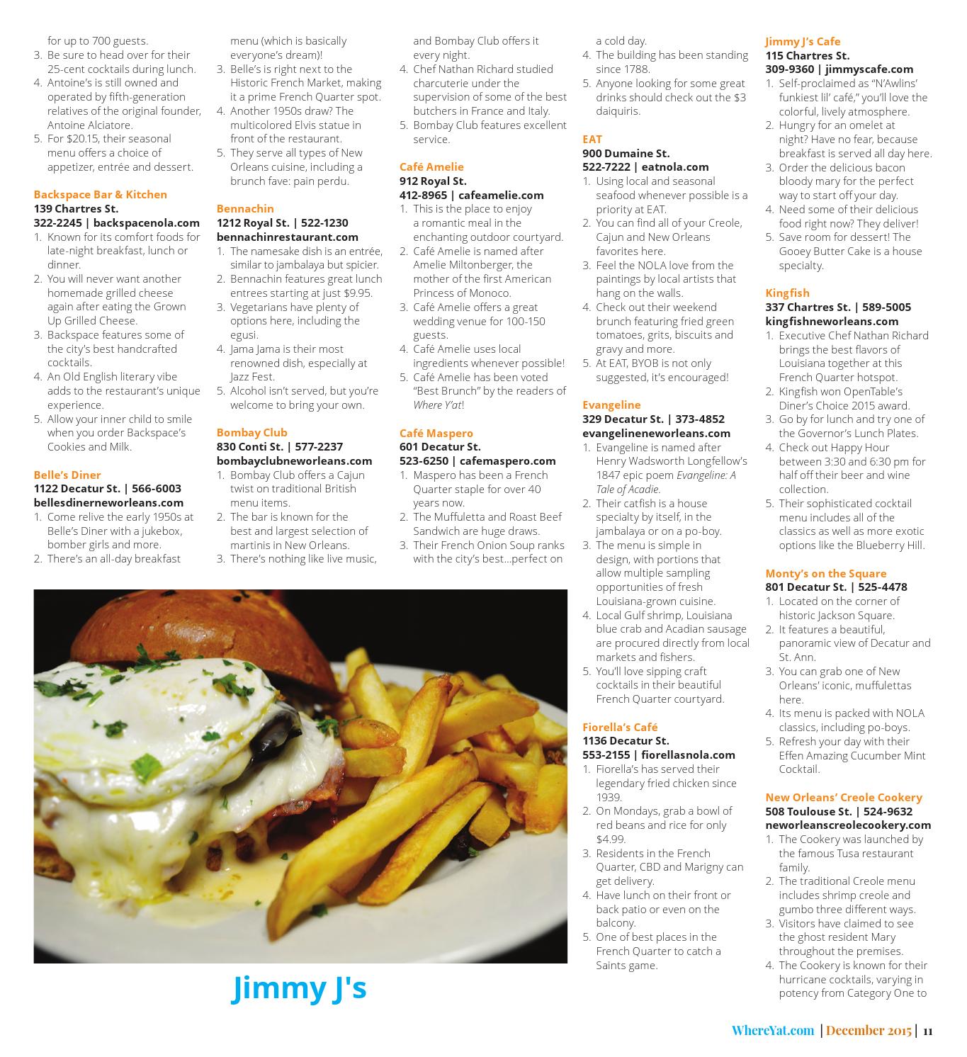 Holiday Dining Guide 15 By Where Y At Magazine Issuu