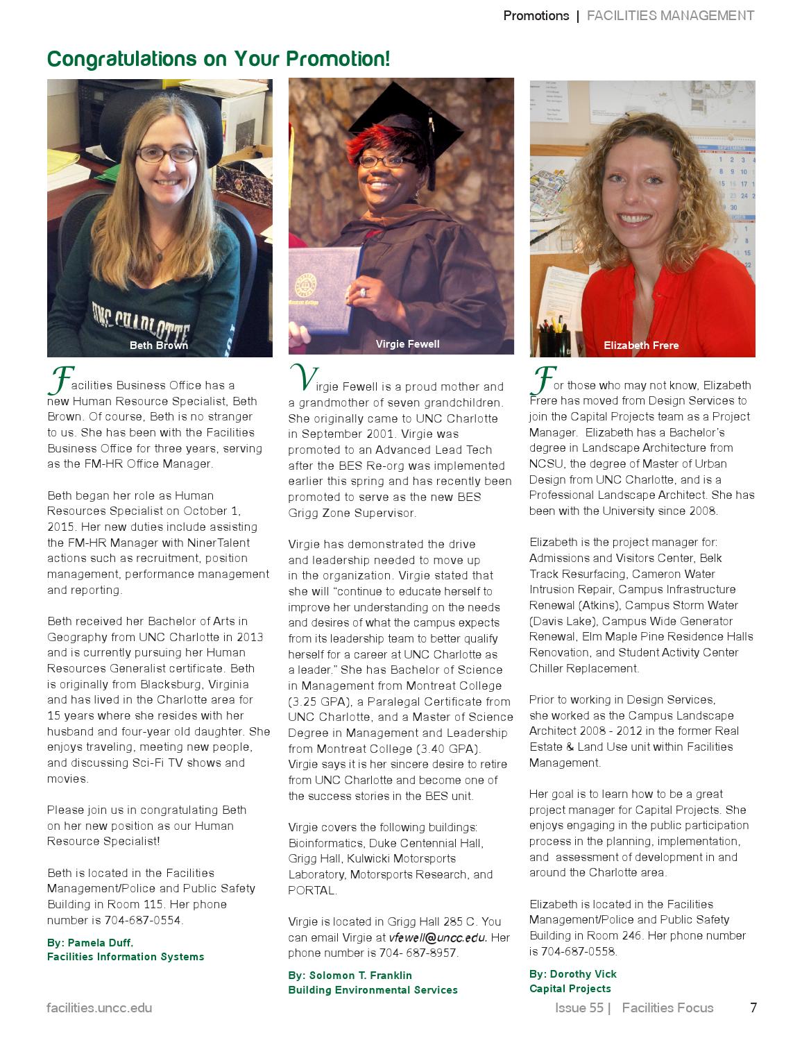 Facilities Focus, Issue 55 by UNC Charlotte - Issuu