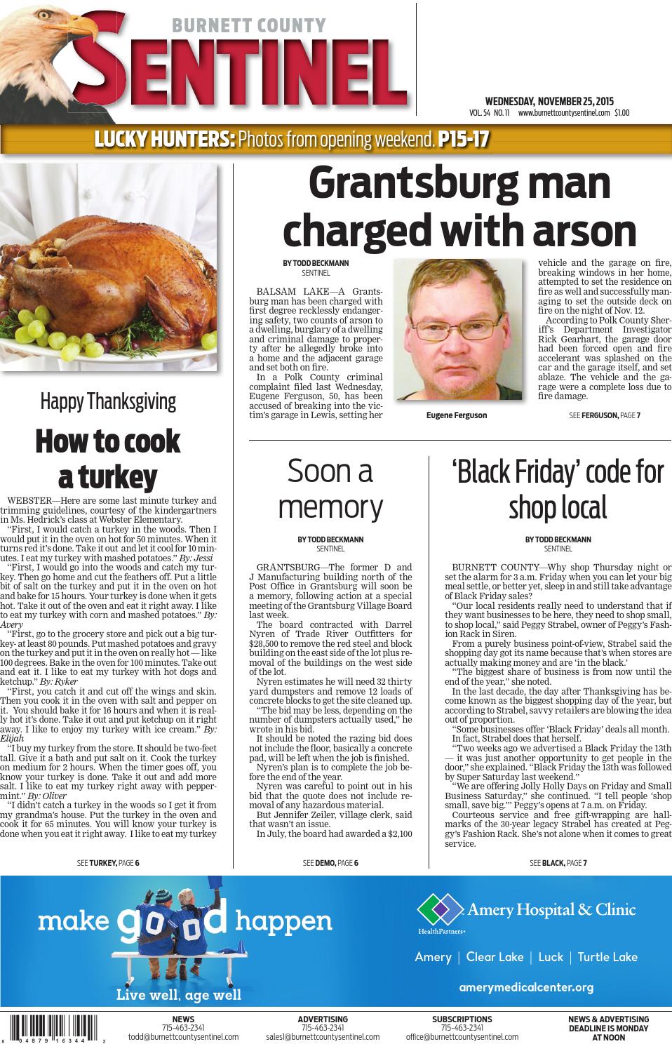 county sentinel 11 25 15 by County Sentinel Issuu