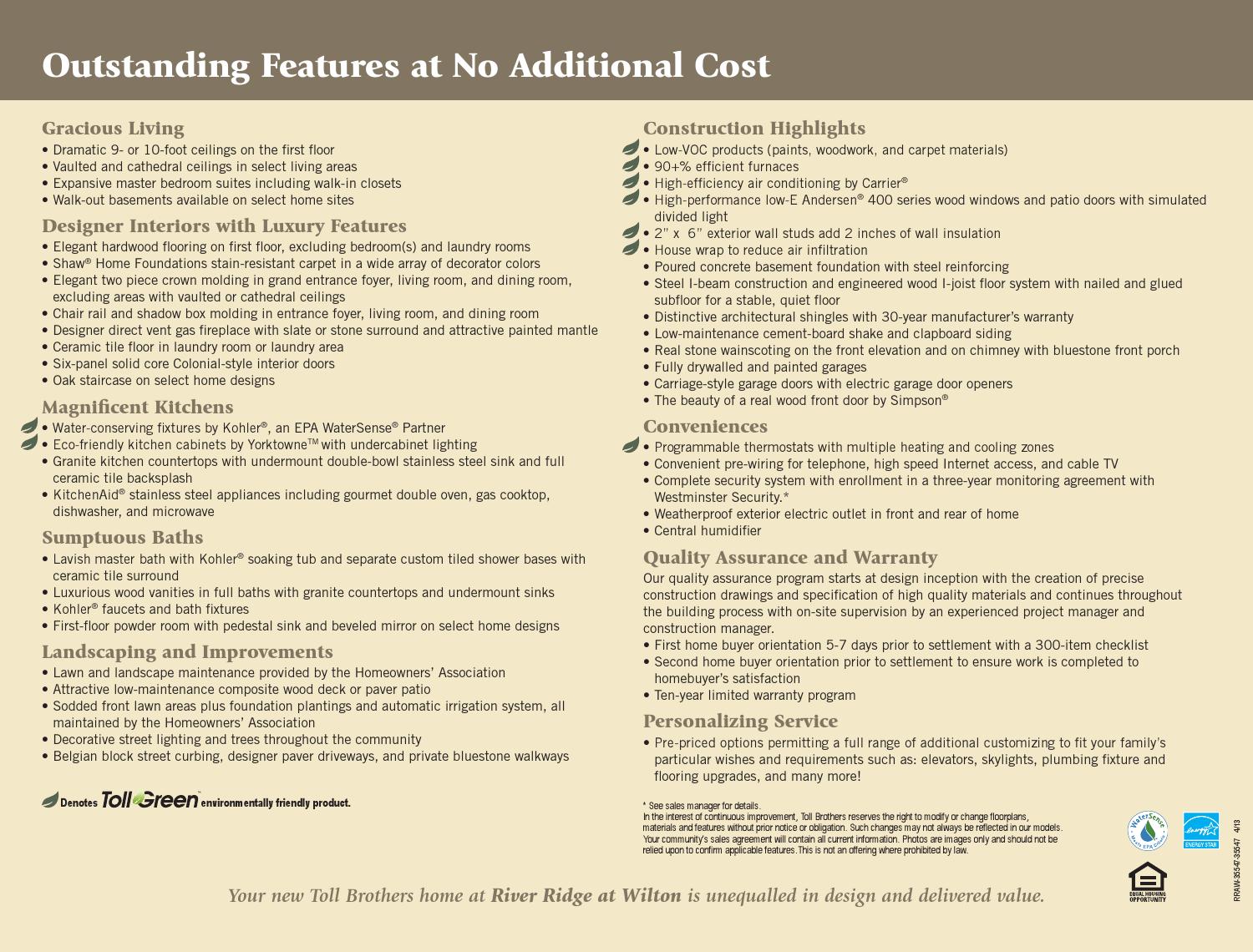 River Ridge at Wilton Outstanding Features by Toll Brothers, Inc. Issuu