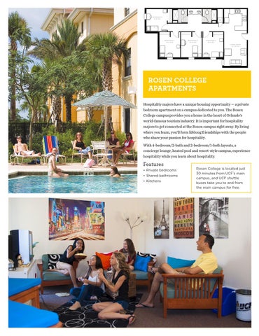 Ucf Lives Here Housing Viewbook 2017 By University Of Central Rosen College Apartments Hospitality Majors Have A Unique Housing Opportunity Private Bedroom Apartment On Campus Dedicated To You
