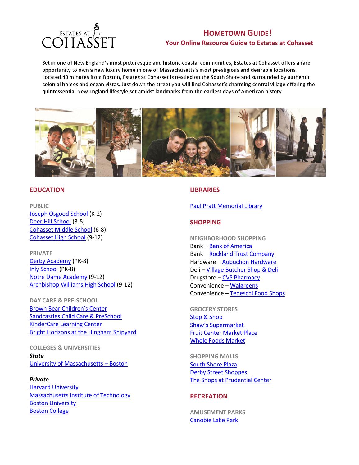 Estates at Cohasset Hometown Guide by Toll Brothers, Inc. Issuu