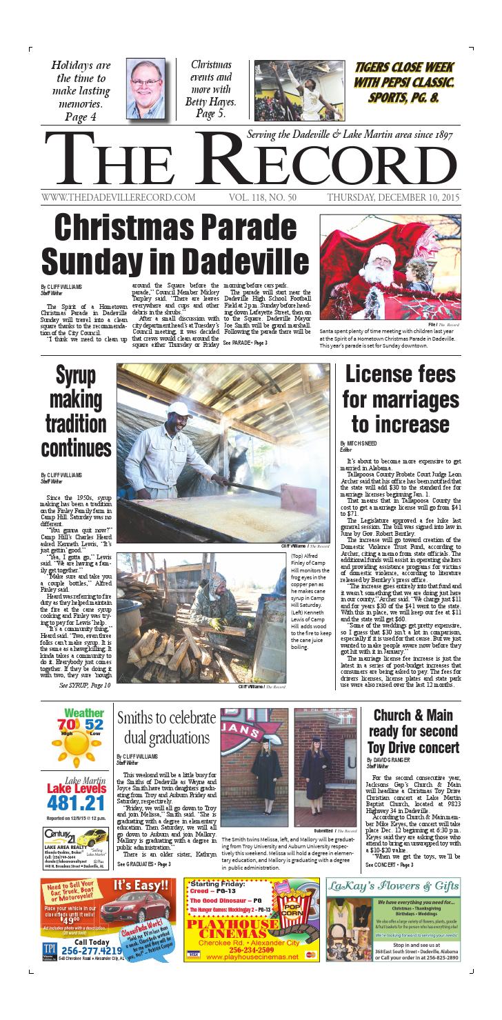 Dec 10, 2015 Dadeville Record by Tallapoosa Publishers Issuu