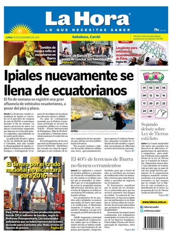 Imbabura 14 Diciembre 2015 By LA HORA Ecuador Issuu