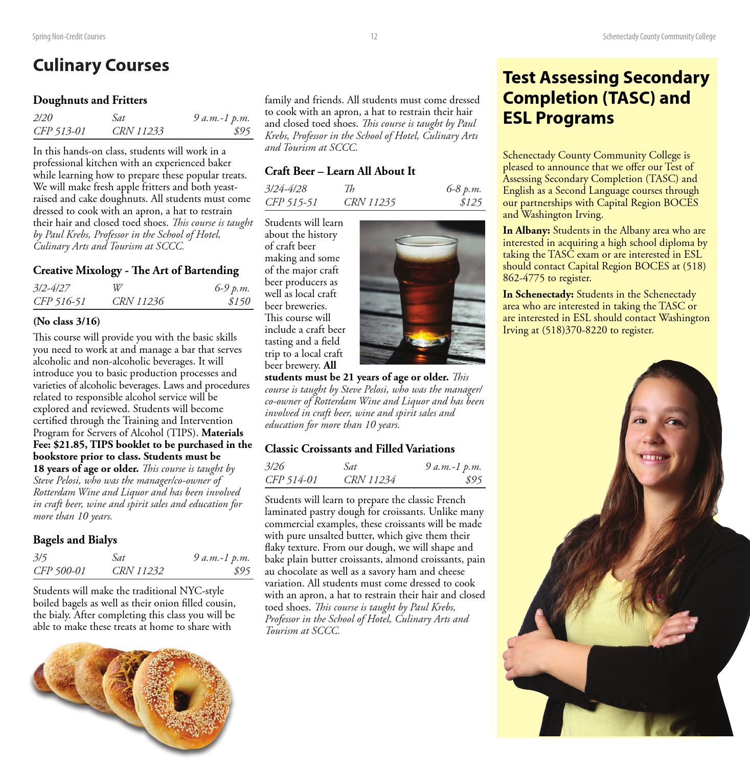 Schenectady County Community College NonCredit Courses, Spring 2016 by