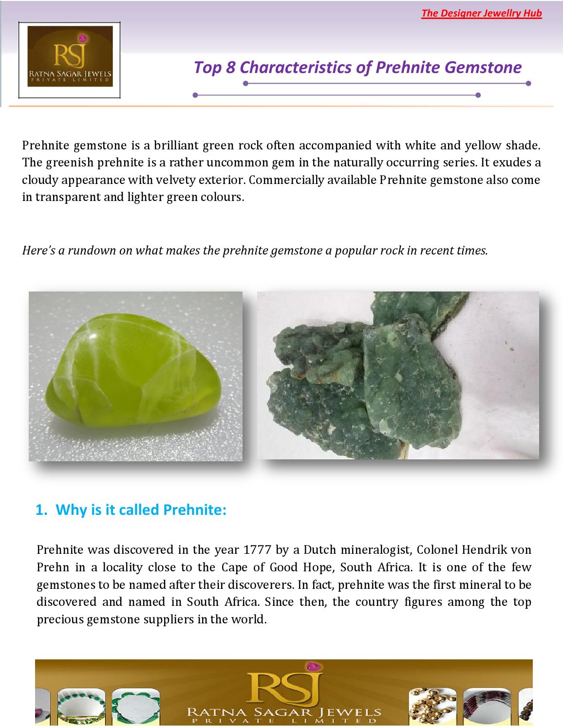 Top 8 characteristics of prehnite gemstone by Ratna Sagar Jewels Issuu