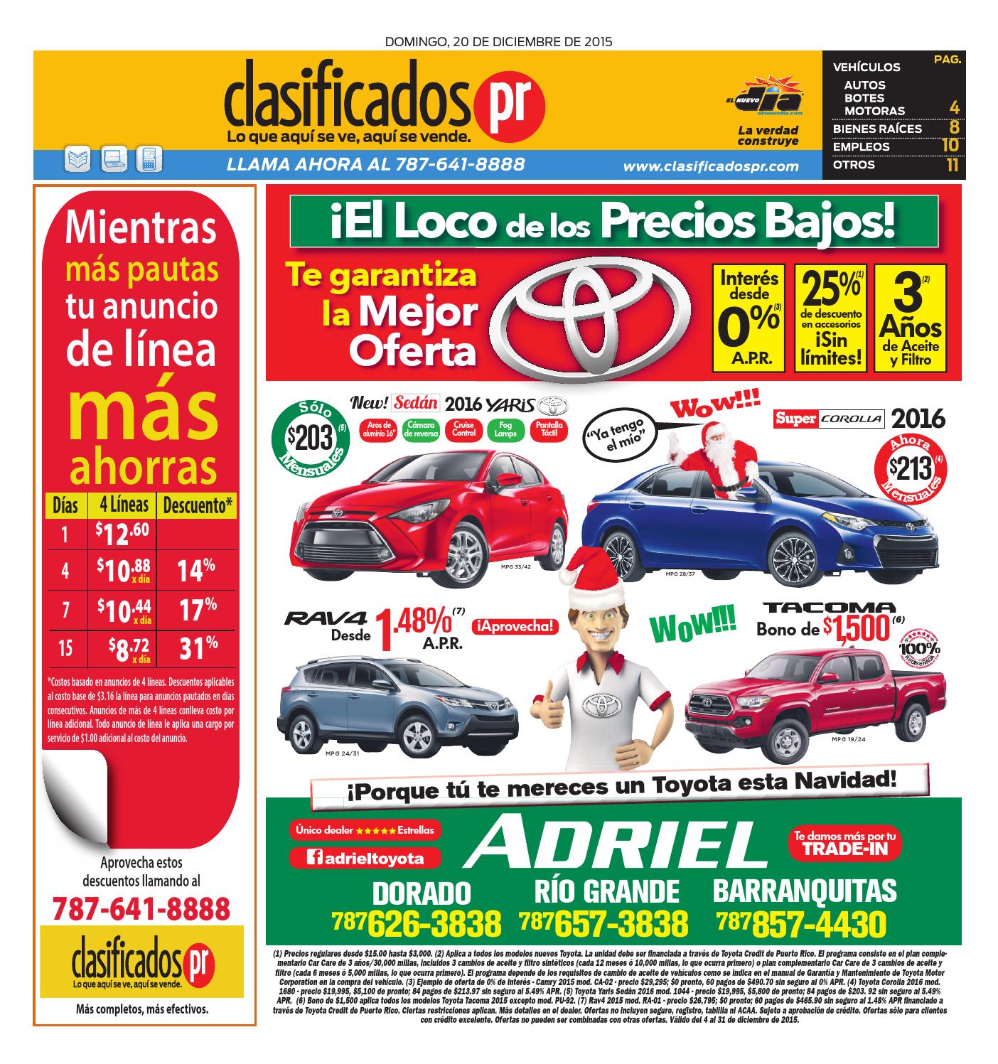 Clasificados 12 20 2015 by Issuu